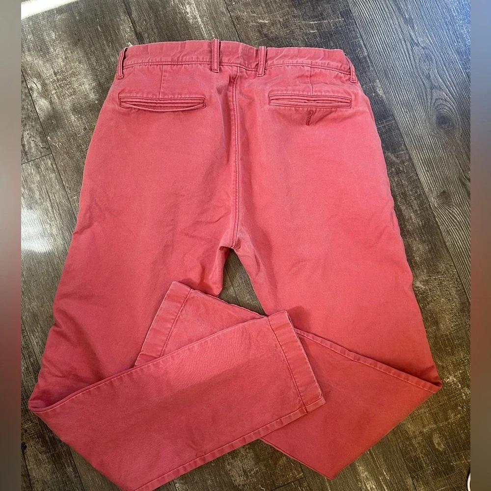 J. Crew Men's 484 Slim-Fit Stretch Coral-Red Chino Pants Size 32/34
